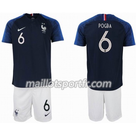 Maillot de Foot France POGBA 6 2 star Enfant Domicile Coupe du monde 2018
